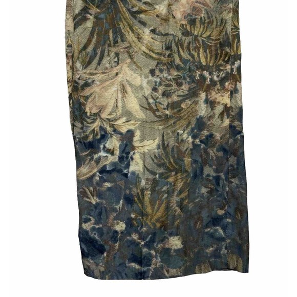 Floral Rayon Blend Pants Women's 4 Green Multi Allover Flower Print - Picture 12 of 16